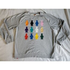 LEGO x Target Adult Crewneck Sweatshirt SZ Large Gray MINIFIGS